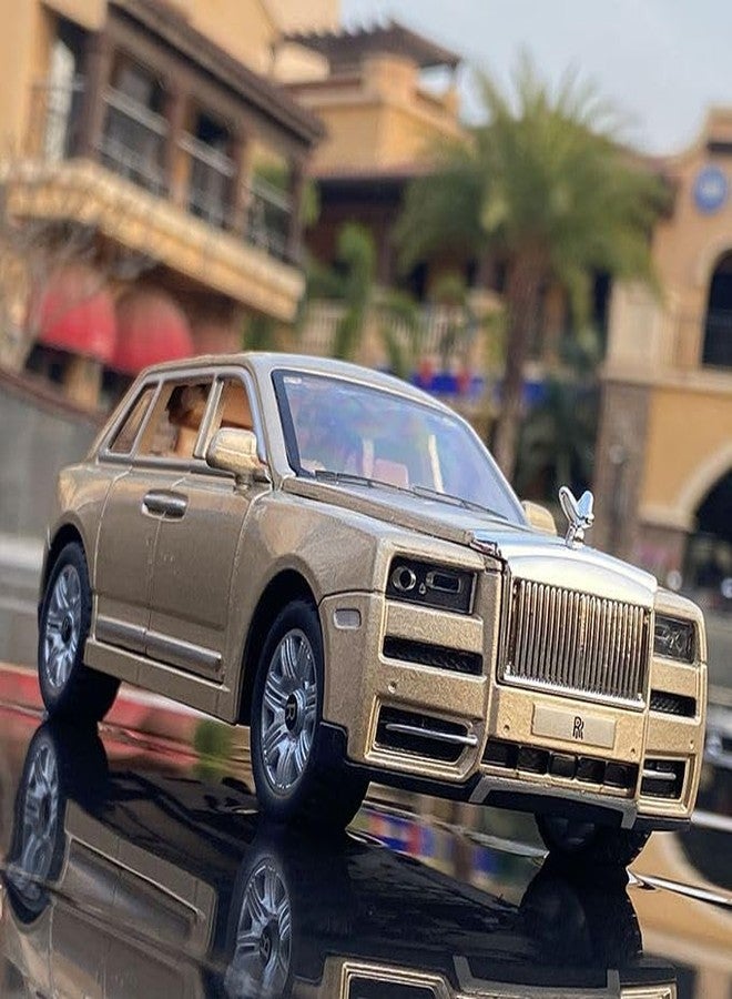 براند كونكور سيارة رولز رويس كولينان كبيرة الحجم من ماركة كونكر، سيارة معدنية حصرية من سبيكة معدنية، سيارة لعبة مصبوبة تعمل بالسحب للخلف مع أبواب قابلة للفتح وإضاءة وموسيقى، هدايا وألعاب للأولاد (رولز رويس كولينان ذهبية) - Image 3